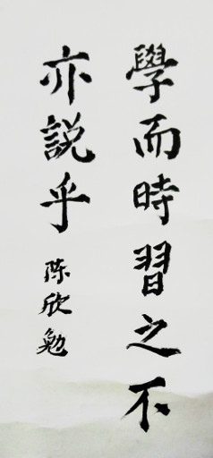 狮岛书友 陈欣勉 - 中国书法 行书 学而时习之不亦说乎 - 小中堂
