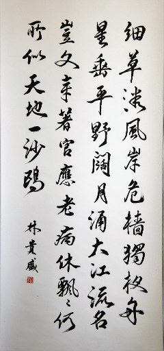 狮岛书友 林贵盛 - 中国书法 行书 七言绝句 - 大中堂