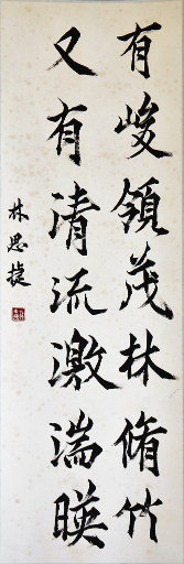 狮岛书友 林思捷 - 中国书法行书 峻領清流 - 条幅