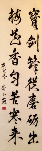 狮岛书友 李小兰 - 中国书法行书 宝剑梅花 - 条幅